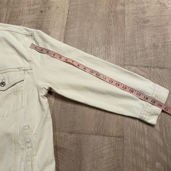 Mango 100% cotton cream oversized denim jacket, size S - Picture 13 of 13